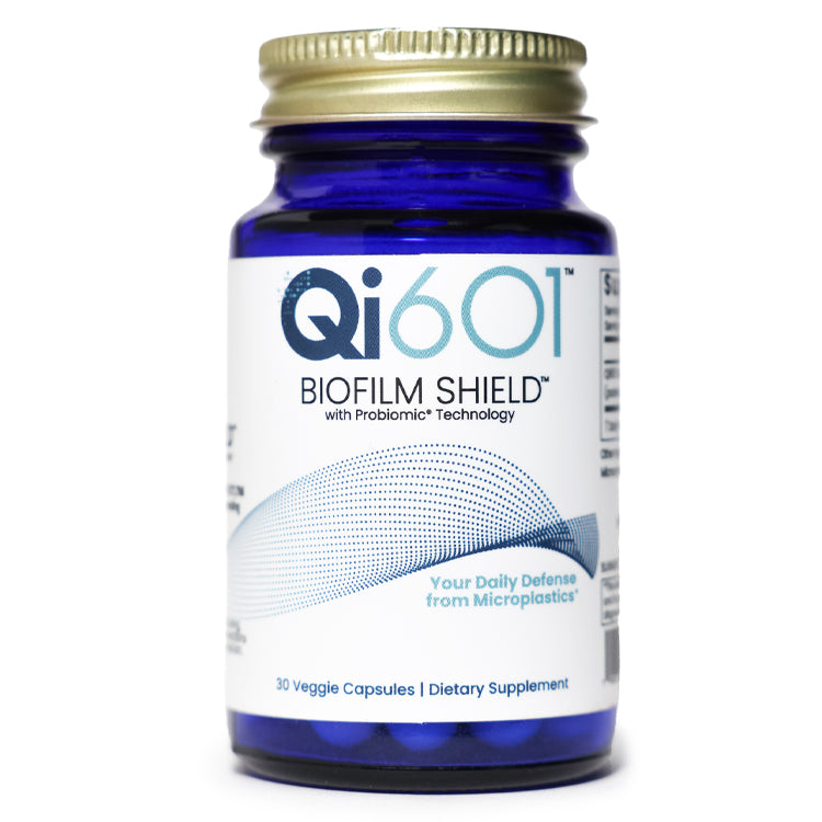 Qi601™ Biofilm Shield™ Probiomic®, Your Daily Defense from Microplastics